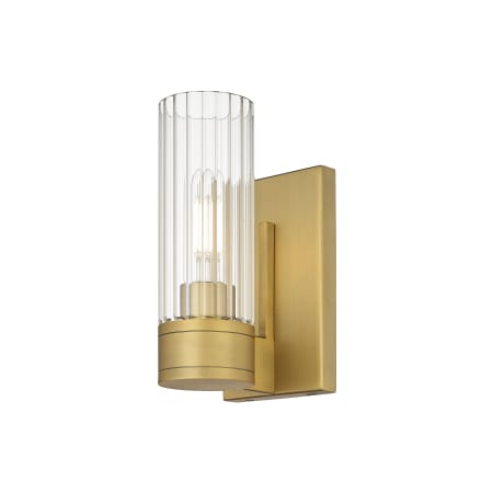 A large image of the Innovations Lighting 429-1W-10-3 Empire Sconce Brushed Brass / Clear