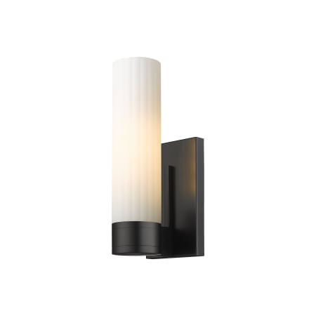 A large image of the Innovations Lighting 429-1W-13-3 Empire Sconce Matte Black / Matte White