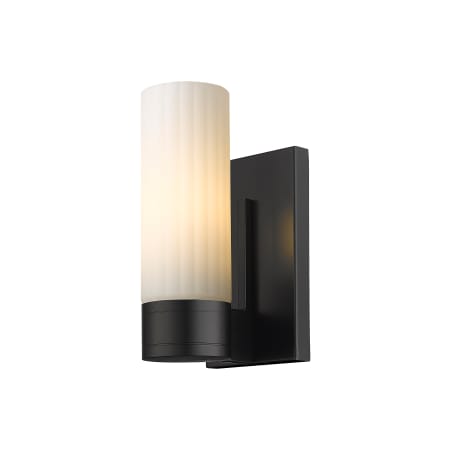 A large image of the Innovations Lighting 429-1W-10-3 Empire Sconce Matte Black / Matte White