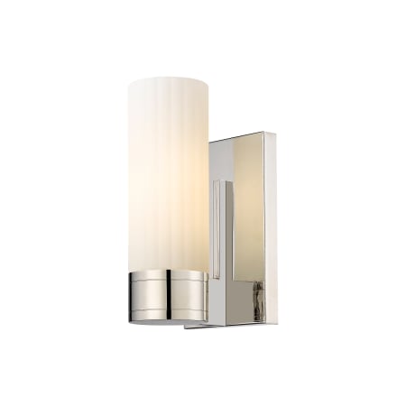 A large image of the Innovations Lighting 429-1W-10-3 Empire Sconce Polished Nickel / Matte White