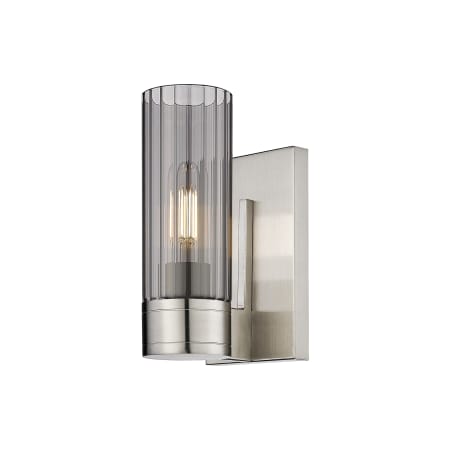 A large image of the Innovations Lighting 429-1W-10-3 Empire Sconce Satin Nickel / Plated Smoke
