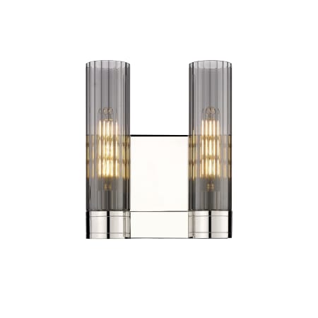 A large image of the Innovations Lighting 429-2W-13-11 Empire Sconce Polished Nickel / Plated Smoke
