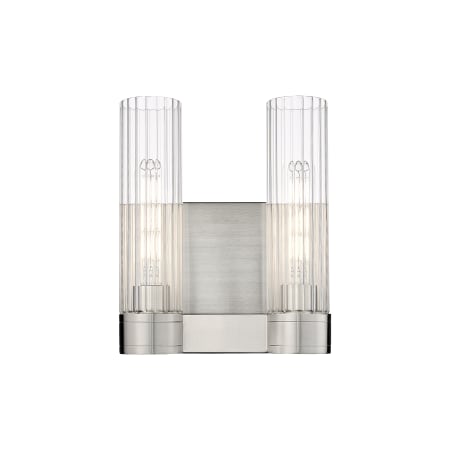 A large image of the Innovations Lighting 429-2W-13-11 Empire Sconce Satin Nickel / Clear