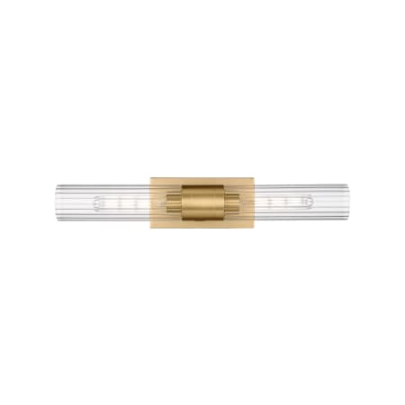 A large image of the Innovations Lighting 429-2WL-3-25 Empire Vanity Brushed Brass / Clear