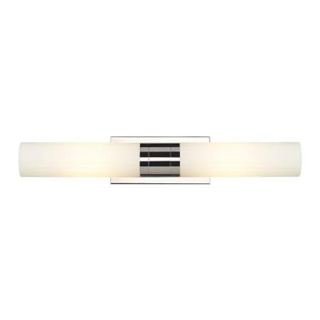 A large image of the Innovations Lighting 429-2WL-3-25 Empire Vanity Polished Nickel / Matte White