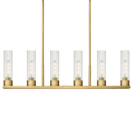 A large image of the Innovations Lighting 429-6I-11-45 Empire Linear Brushed Brass / Clear