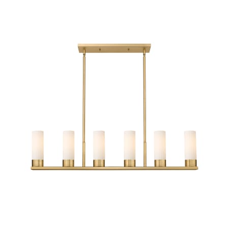 A large image of the Innovations Lighting 429-6I-10-44 Empire Linear Brushed Brass / Matte White