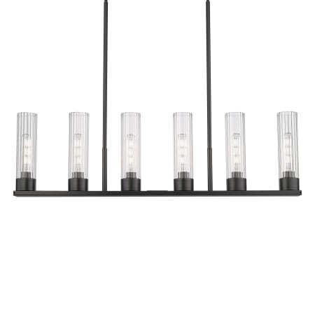 A large image of the Innovations Lighting 429-6I-11-45 Empire Linear Matte Black / Clear