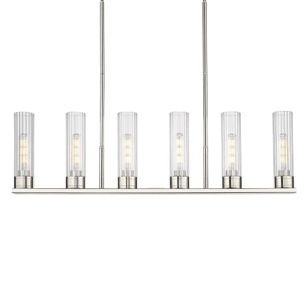A large image of the Innovations Lighting 429-6I-11-45 Empire Linear Polished Nickel / Clear