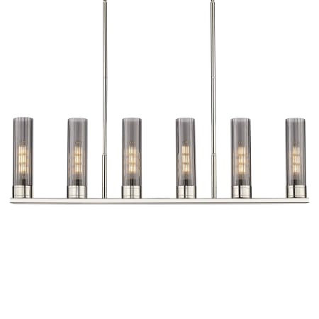 A large image of the Innovations Lighting 429-6I-11-45 Empire Linear Polished Nickel / Plated Smoke