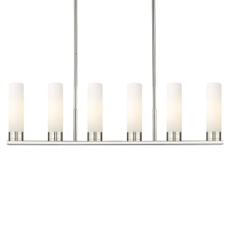 A large image of the Innovations Lighting 429-6I-11-45 Empire Linear Polished Nickel / Matte White