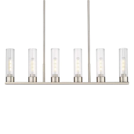 A large image of the Innovations Lighting 429-6I-11-45 Empire Linear Satin Nickel / Clear