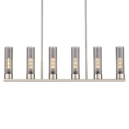 A large image of the Innovations Lighting 429-6I-11-45 Empire Linear Satin Nickel / Plated Smoke