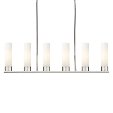 A large image of the Innovations Lighting 429-6I-11-45 Empire Linear Satin Nickel / Matte White