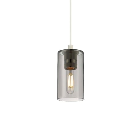 A large image of the Innovations Lighting 434-1P-9-4 Crown Point Pendant Polished Nickel / Plated Smoke