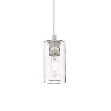 A large image of the Innovations Lighting 434-1P-9-4 Crown Point Pendant Satin Nickel / Seedy