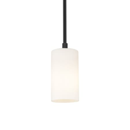 A large image of the Innovations Lighting 434-1S-8-4 Crown Point Pendant Matte Black / Matte White
