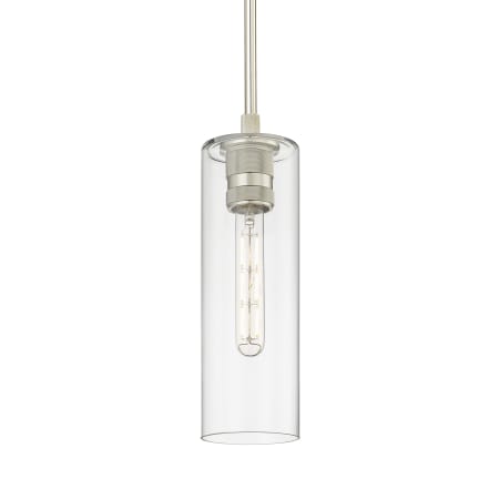 A large image of the Innovations Lighting 434-1S-13-4 Crown Point Pendant Polished Nickel / Clear