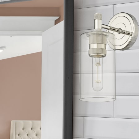 A large image of the Innovations Lighting 434-1W-7-4 Crown Point Sconce Alternate Image