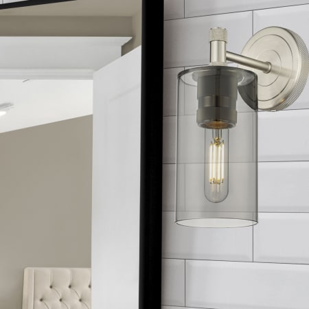 A large image of the Innovations Lighting 434-1W-7-4 Crown Point Sconce Alternate Image