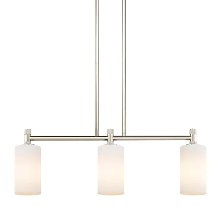 A large image of the Innovations Lighting 434-3I-10-31 Crown Point Linear Polished Nickel
