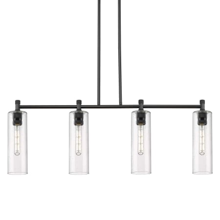 A large image of the Innovations Lighting 434-4I-15-44 Crown Point Linear Matte Black / Seedy