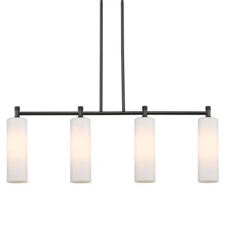 A large image of the Innovations Lighting 434-4I-15-44 Crown Point Linear Matte Black / Matte White