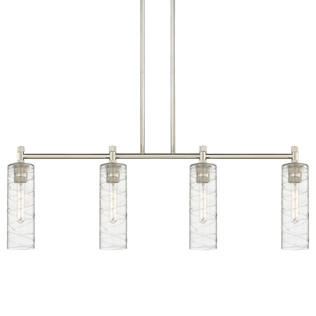 A large image of the Innovations Lighting 434-4I-15-44 Crown Point Linear Polished Nickel / Deco Swirl