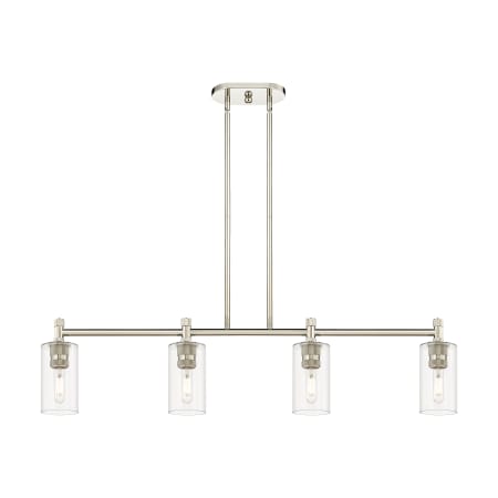 A large image of the Innovations Lighting 434-4I-10-44 Crown Point Linear Polished Nickel / Clear