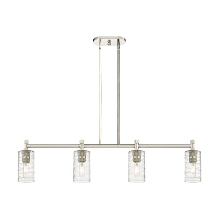 A large image of the Innovations Lighting 434-4I-10-44 Crown Point Linear Polished Nickel / Deco Swirl