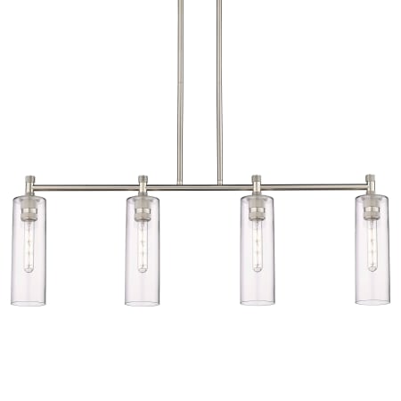 A large image of the Innovations Lighting 434-4I-15-44 Crown Point Linear Satin Nickel / Clear