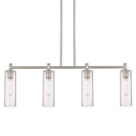 A large image of the Innovations Lighting 434-4I-15-44 Crown Point Linear Satin Nickel / Seedy