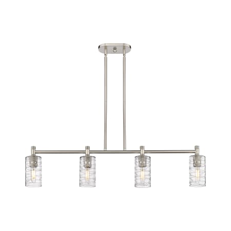 A large image of the Innovations Lighting 434-4I-10-44 Crown Point Linear Satin Nickel / Deco Swirl