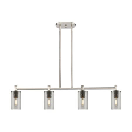 A large image of the Innovations Lighting 434-4I-10-44 Crown Point Linear Satin Nickel / Plated Smoke