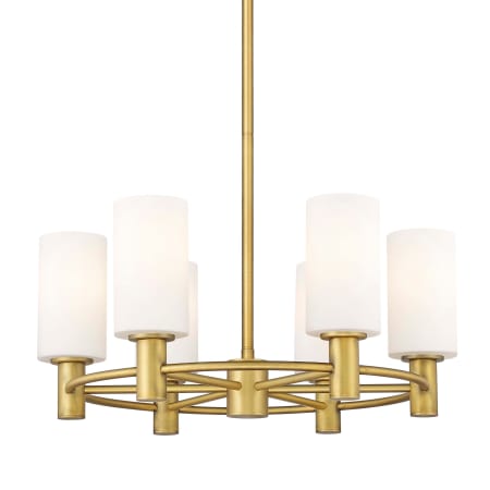 A large image of the Innovations Lighting 434-6CR-11-24 Crown Point Chandelier Brushed Brass