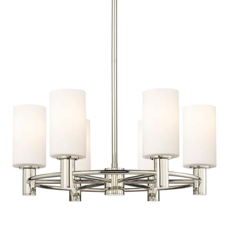 A large image of the Innovations Lighting 434-6CR-11-24 Crown Point Chandelier Polished Nickel