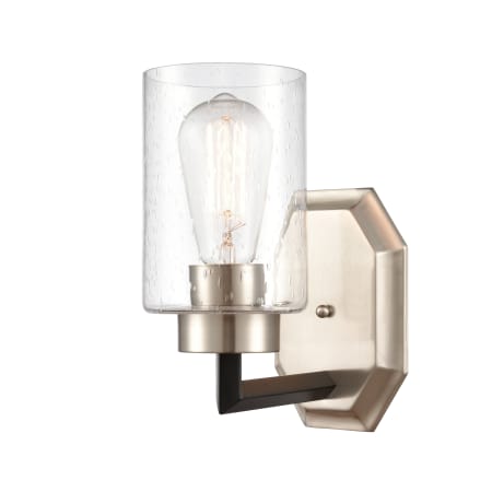A large image of the Innovations Lighting 441-1W-10-4 Mila Sconce Black Satin Nickel / Seedy