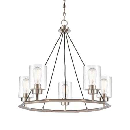 A large image of the Innovations Lighting 441-5CH-27-29 Mila Chandelier Black Satin Nickel / Seedy