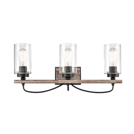 A large image of the Innovations Lighting 442-3W-11-24 Paladin Vanity Matte Black / Clear