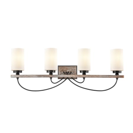 A large image of the Innovations Lighting 442-4W-11-35 Paladin Vanity Matte Black / White