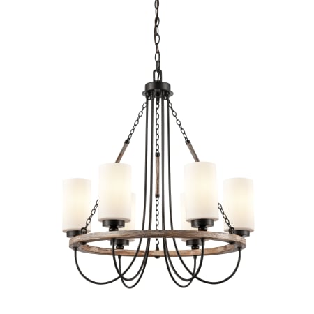 A large image of the Innovations Lighting 442-6CR-29-25 Paladin Chandelier Matte Black / White