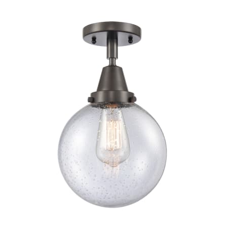 A large image of the Innovations Lighting 447-1C-13-8 Beacon Semi-Flush Oil Rubbed Bronze / Seedy