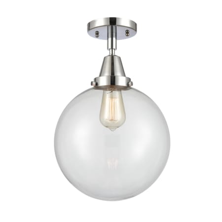 A large image of the Innovations Lighting 447-1C-13-10 Beacon Semi-Flush Polished Chrome / Clear