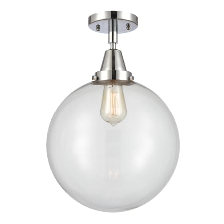 A large image of the Innovations Lighting 447-1C-15-12 Beacon Semi-Flush Polished Chrome / Clear
