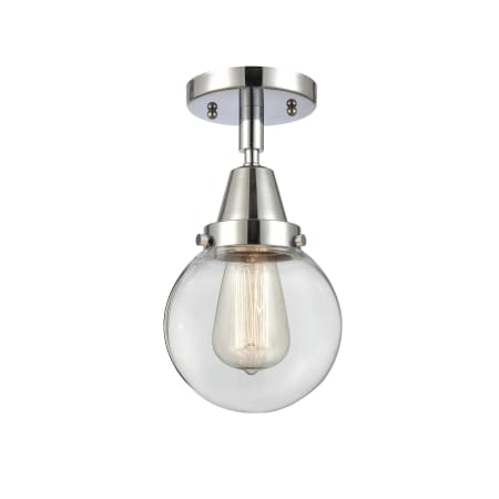 A large image of the Innovations Lighting 447-1C-11-6 Beacon Semi-Flush Polished Chrome / Clear