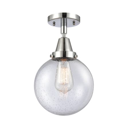 A large image of the Innovations Lighting 447-1C-13-8 Beacon Semi-Flush Polished Chrome / Seedy