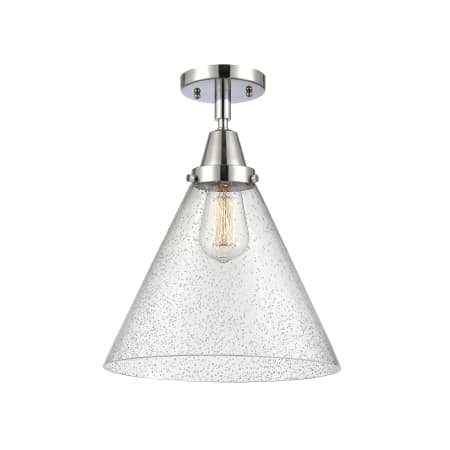 A large image of the Innovations Lighting 447-1C-16-12-L Cone Semi-Flush Polished Chrome / Seedy