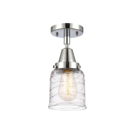 A large image of the Innovations Lighting 447-1C-10-5 Bell Semi-Flush Polished Chrome / Deco Swirl