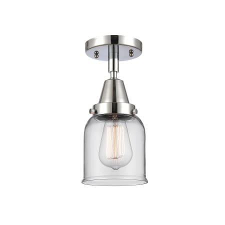 A large image of the Innovations Lighting 447-1C-10-5 Bell Semi-Flush Polished Chrome / Clear