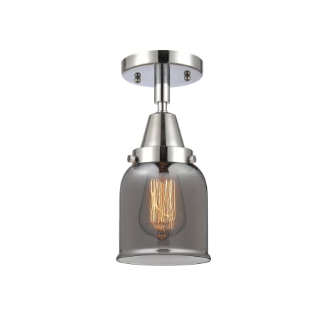 A large image of the Innovations Lighting 447-1C-10-5 Bell Semi-Flush Polished Chrome / Plated Smoke